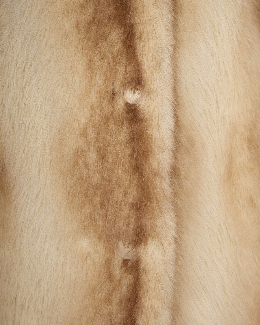 Stand Studio Straight Silhouette Electric Red Synthetic Fur Coat