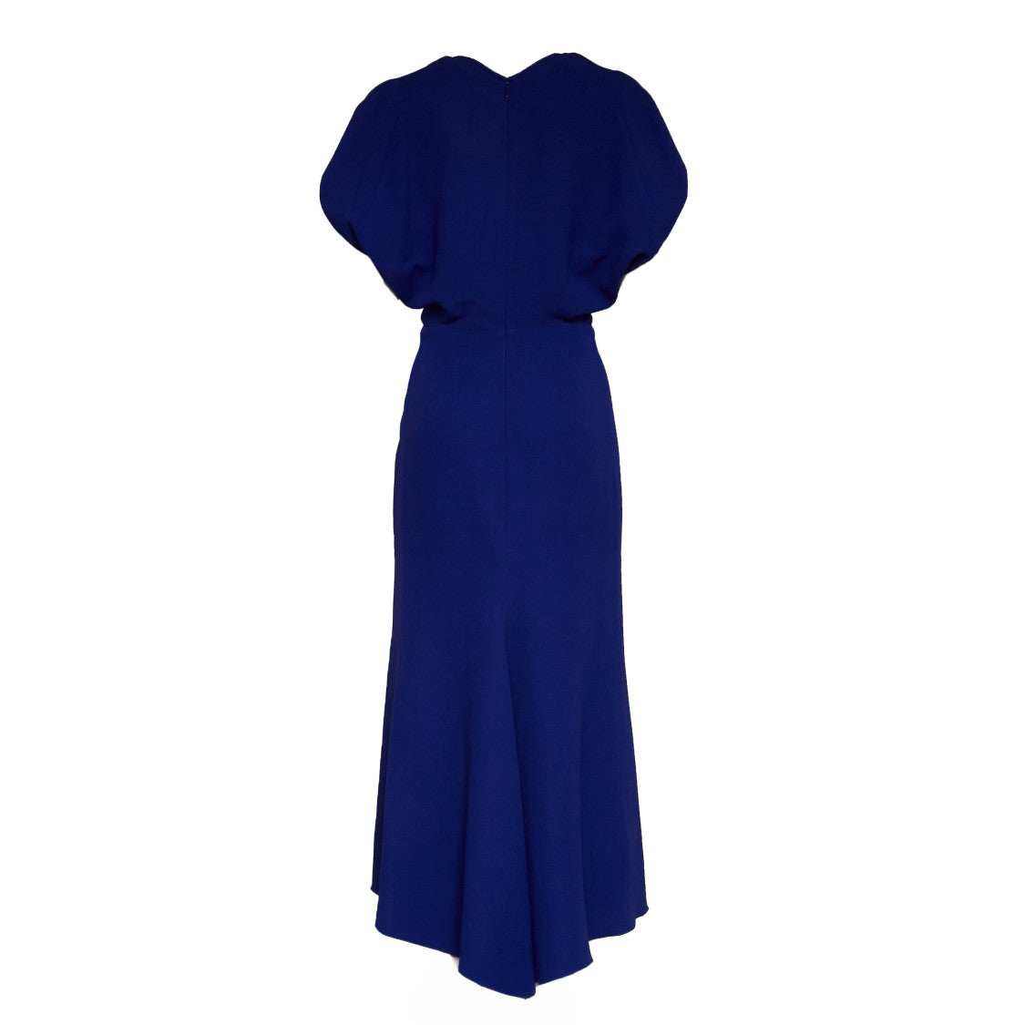 Victoria Beckham Asymmetric Hem V-Neck Midi Dress