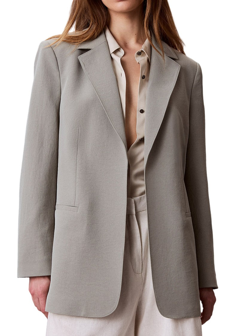 Calvin Klein Casual Twill Belted Grey Blazer