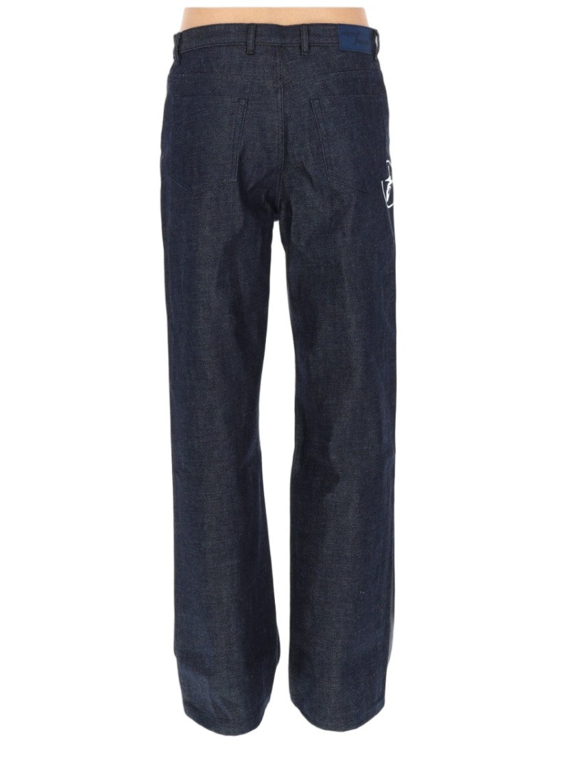 A.P.C. Sally Straight-Leg Indigo Pocket Print Cotton Jeans