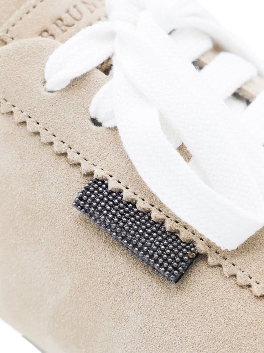 Brunello Cucinelli Dove Grey Suede Sneakers