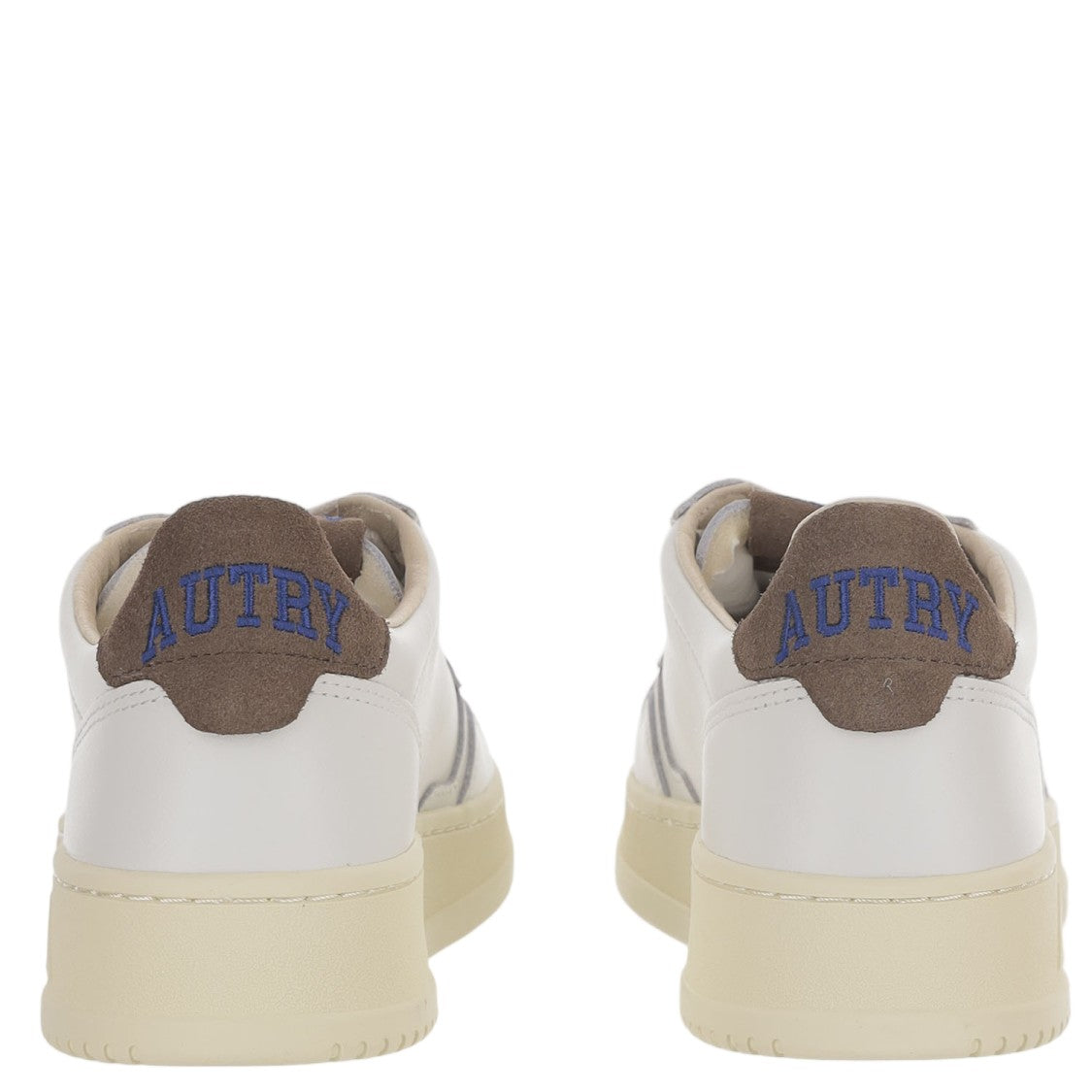 Autry Low-Top Leather Sneakers With Suede Heel Tab And Logo Details