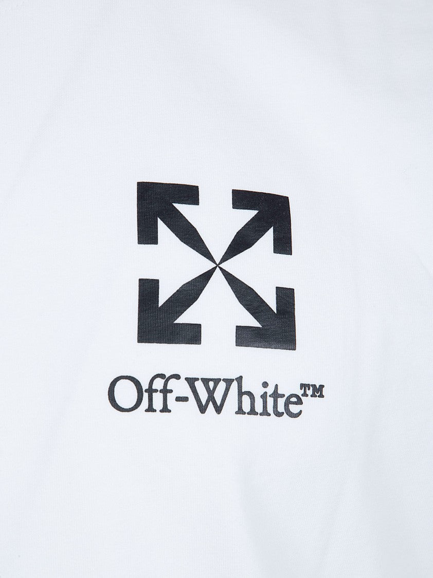 Off-White Minimalist Slim-Fit T-Shirt With Small Arrow Design