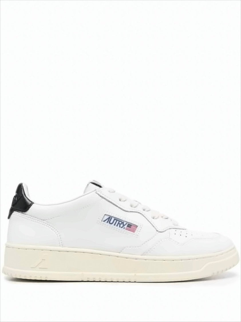 Autry Low-Top White Leather Sneakers With Perforated Detailing
