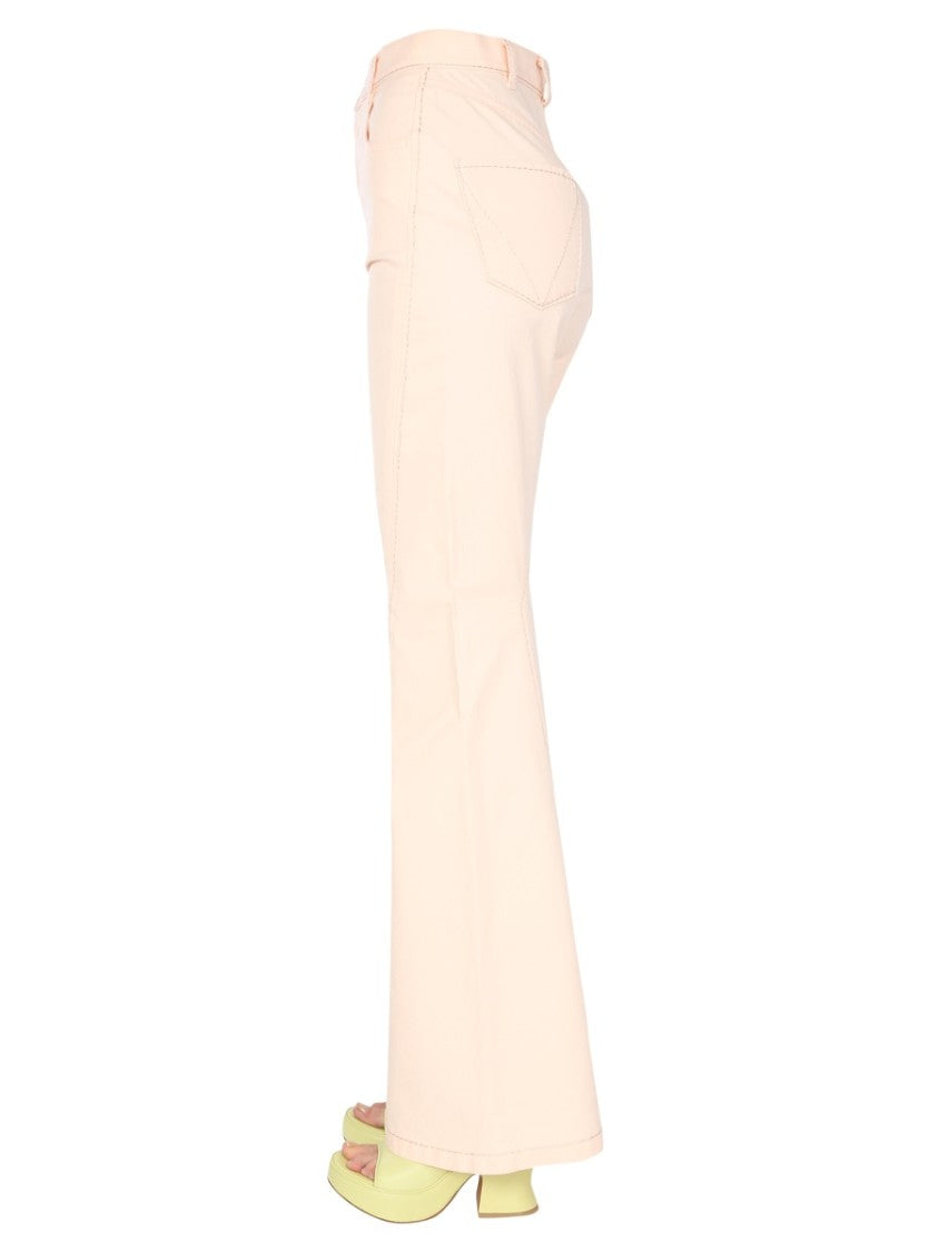Bottega Veneta High-Waisted Flared Jeans With Front Button Closure
