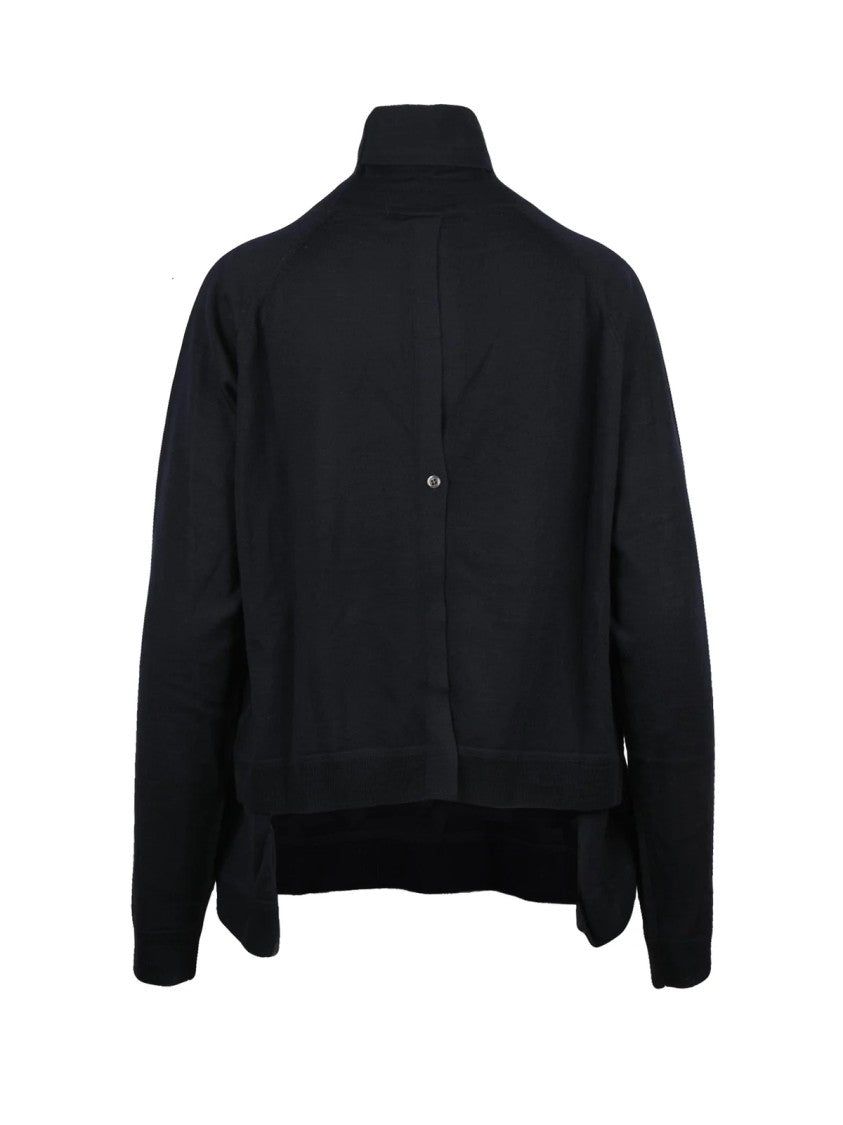Department 5 Asymmetrical Turtleneck Sweater In Midnight Blue