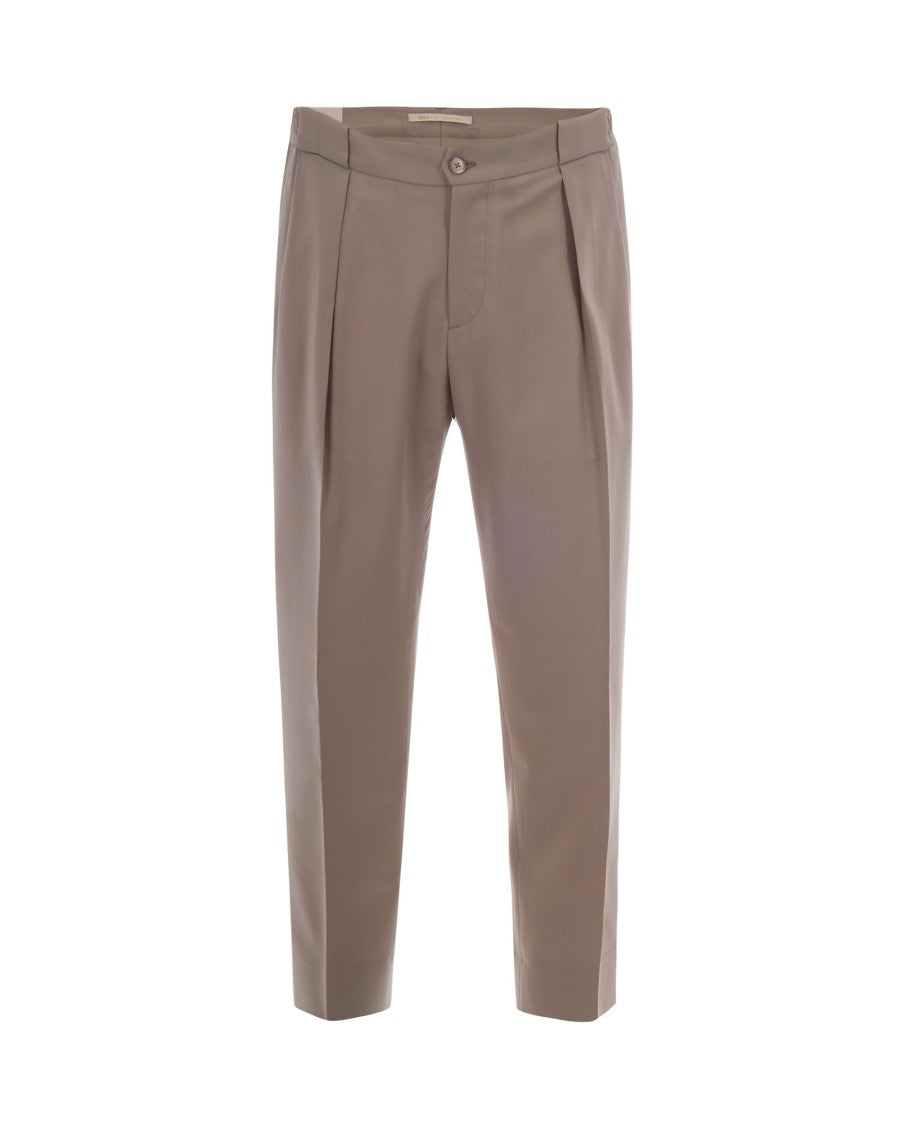Briglia Beige Chino Pants With Front Pleats And Elegant Details