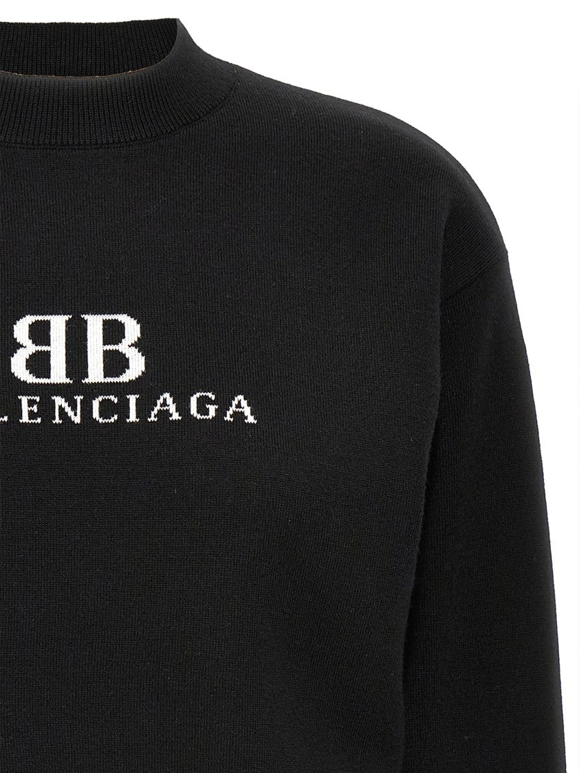 Balenciaga Jacquard Logo Sweater With Crewneck