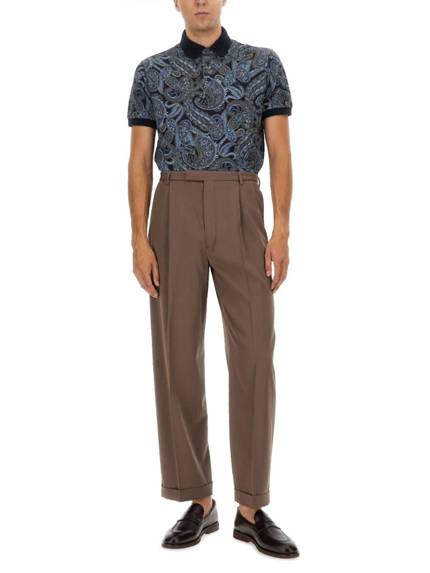Etro Intricately Printed Cotton Polo Shirt With Tailored Fit