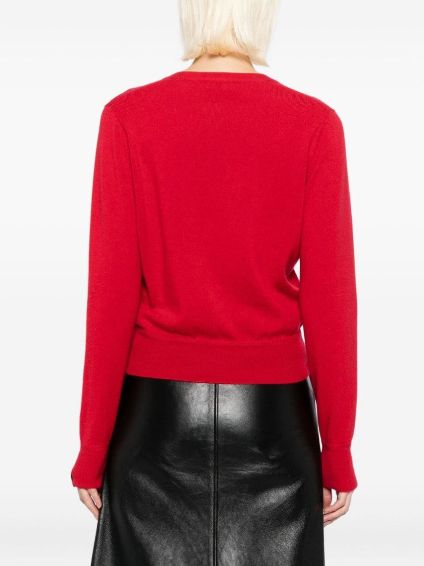 Bally Cardigan With V-Neck And Logo Patch Detail