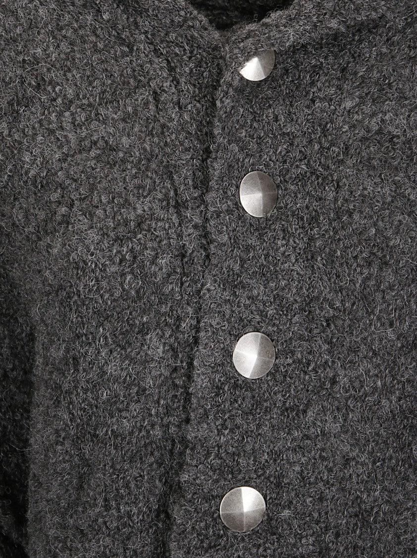 Knwls Textured Boucle Yarn Oversized Hooded Jumper