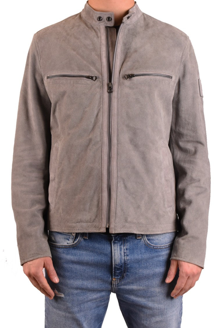 Belstaff Grey Technical Nylon Zip-Up Jacket