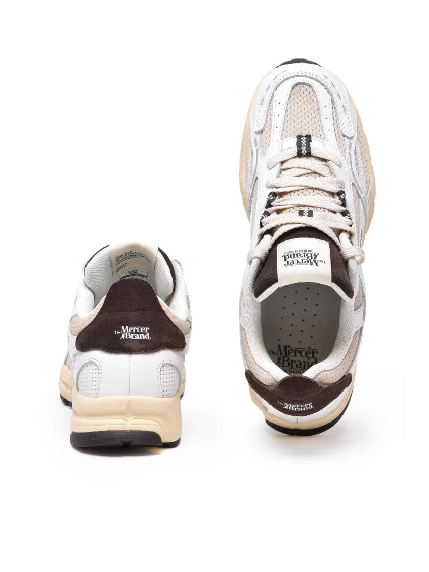 The Mercer Brand White Leather-Blend Vintage Sneakers