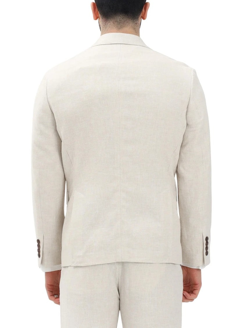 Selected Beige Linen Cotton Rounded Jacket