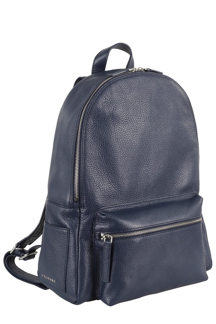 Orciani Textured Leather Backpack With Adjustable Straps
