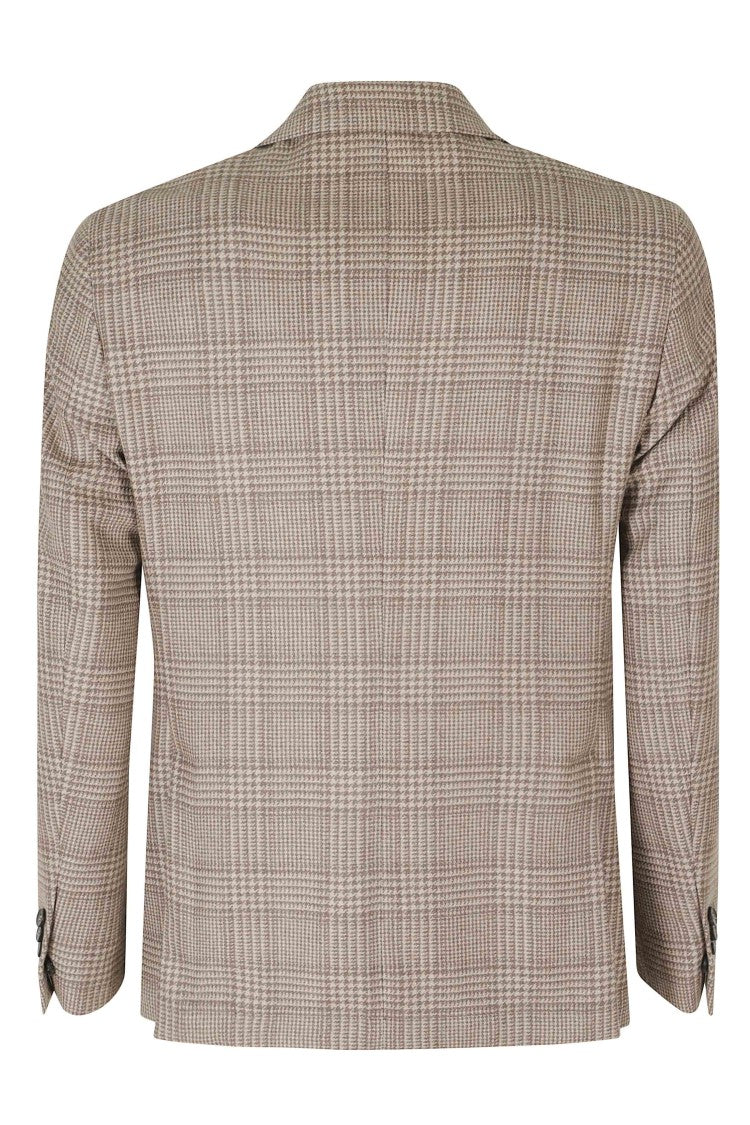 Breras Milano Reda Beige Prince Of Wales Check Virgin Wool Jacket
