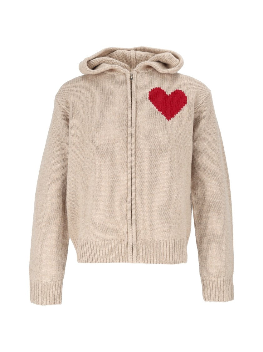Mc2 Saint Barth Kyla Heart Motif Knitted Zip Hoodie
