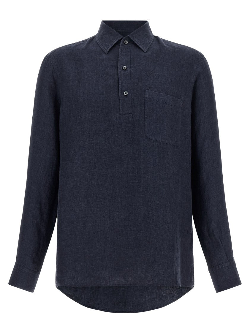 Zegna Polo Oasi Lino Délavé Linen Polo
