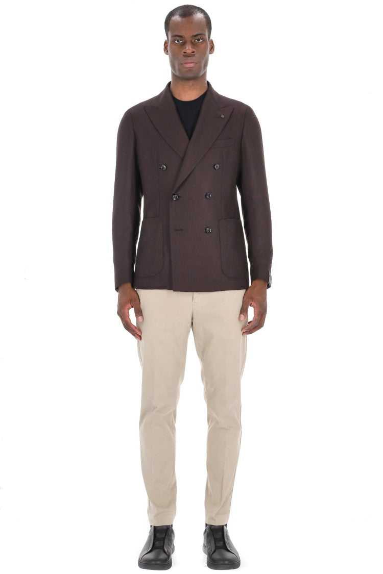 Tagliatore Montecarlo Line Double-Breasted Textured Jacket