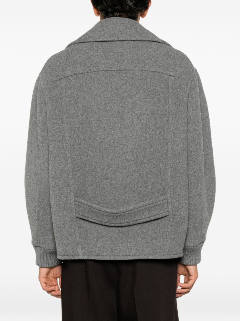 Moschino Ribbed Cuff Double-Breasted Boxy Jacket