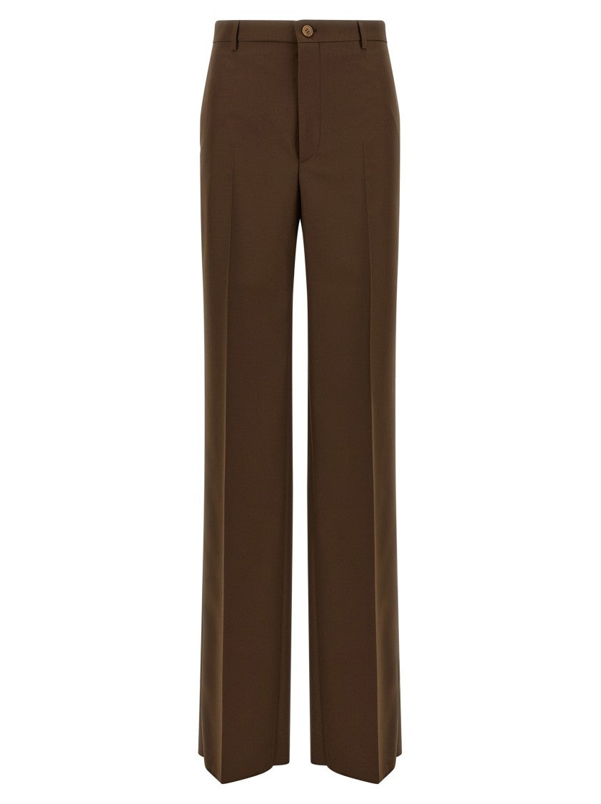 Gucci Wide-Leg Tailored Trousers With Pressed Pleat And Pocket Detailing