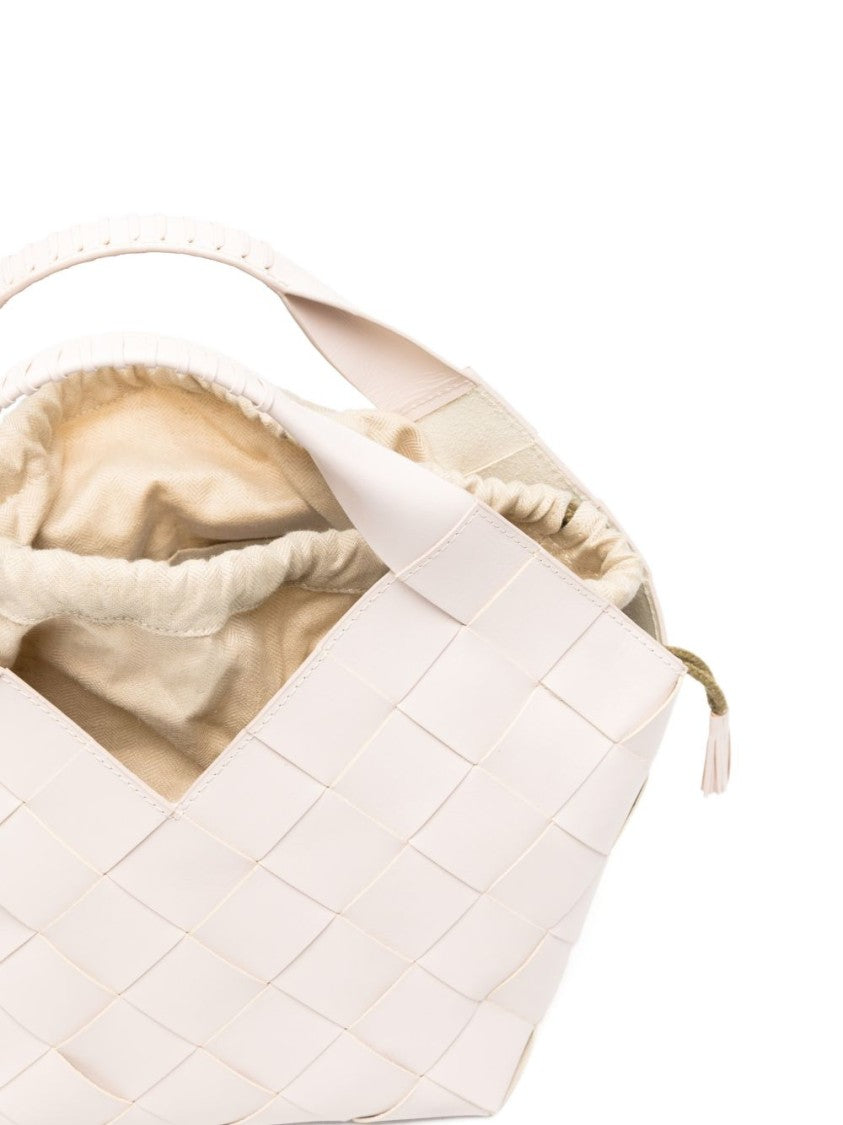 Dragon Diffusion Woven Calf Leather Handbag With Drawstring Accents