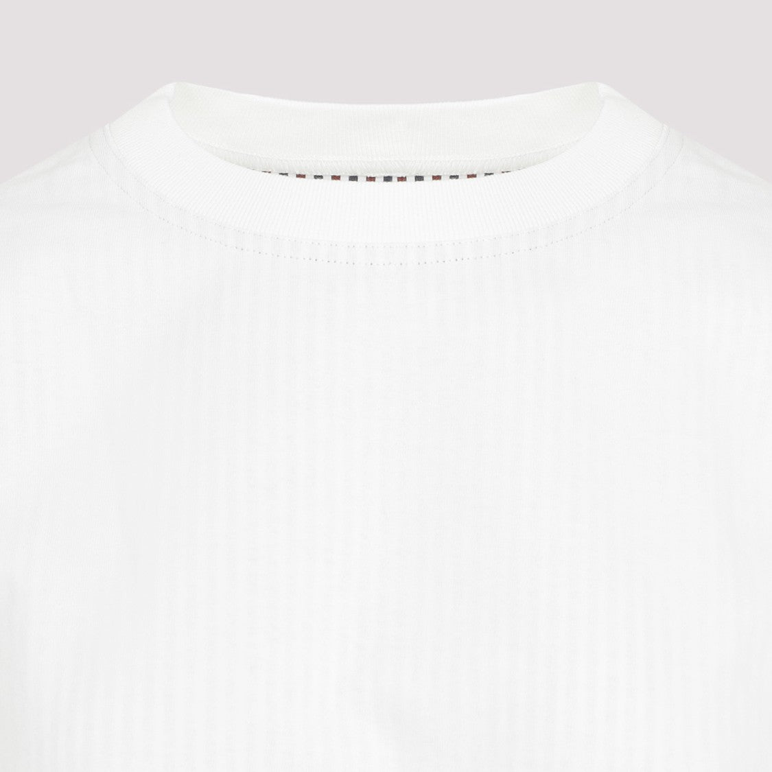 Bottega Veneta Double Layer Striped White Cotton T-Shirt