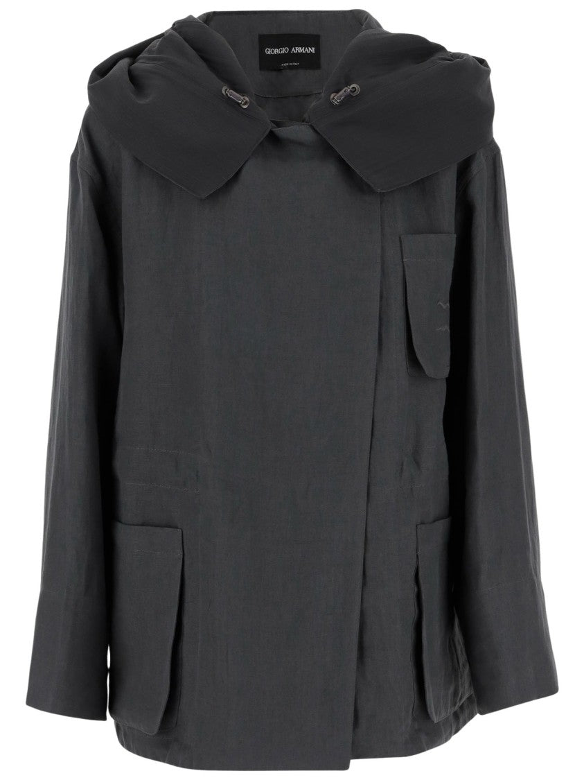 Giorgio Armani Hooded Linen Jacket