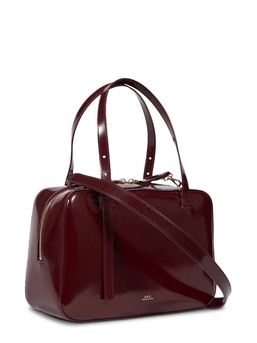 A.P.C. Glossy Cow Leather Virginie Box Handbag