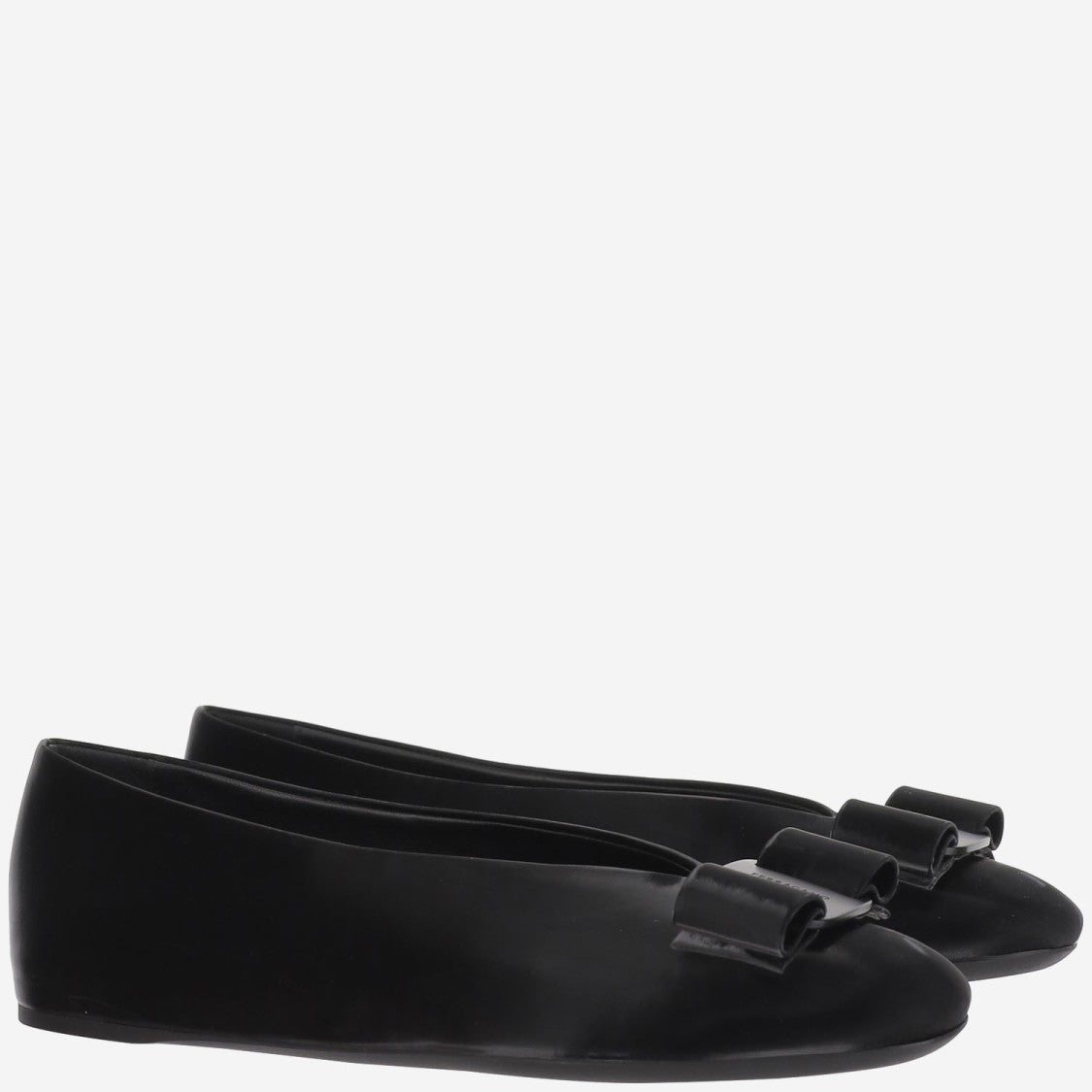 Salvatore Ferragamo Leather Bow Ballerina Flats