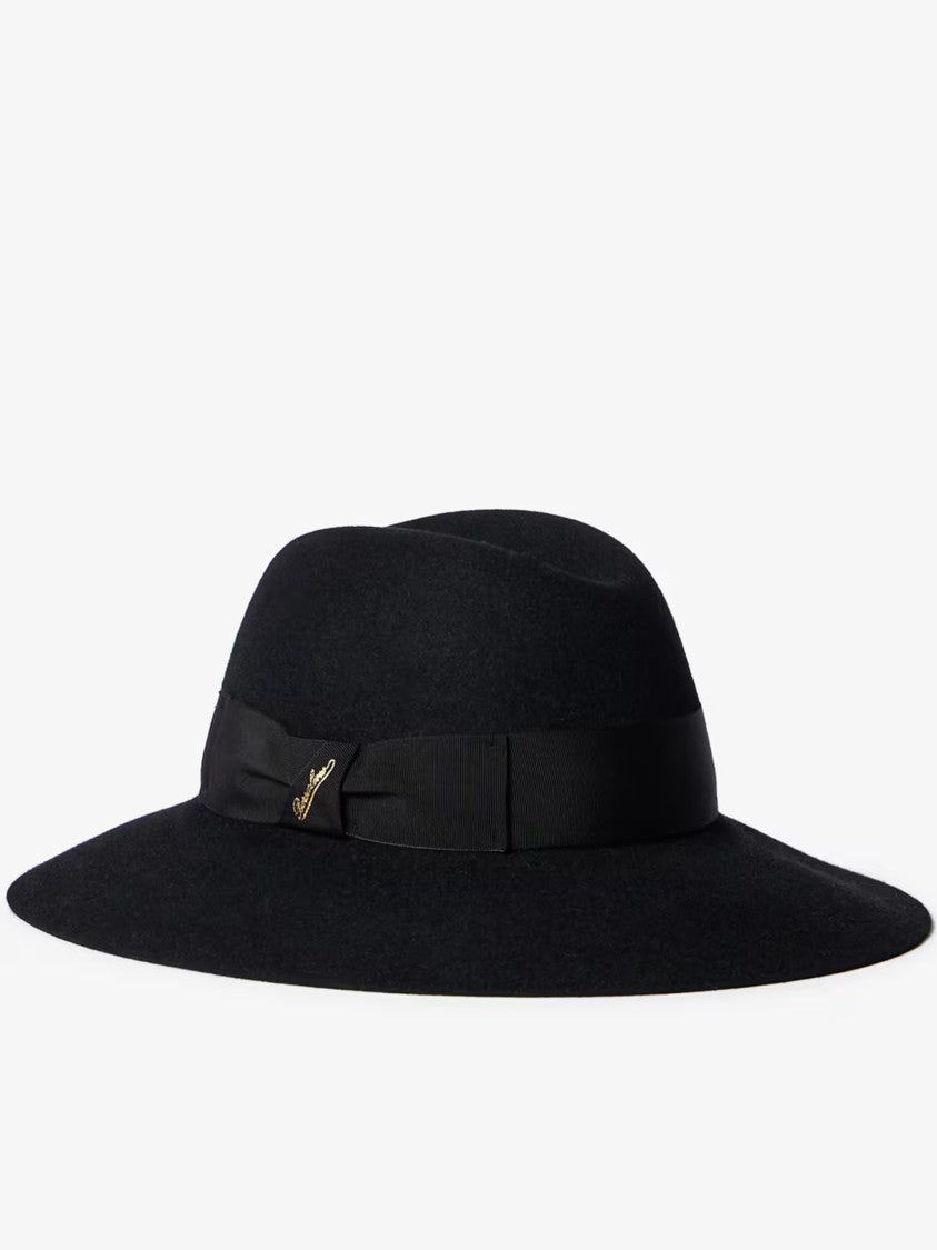 Borsalino Claudette Wide-Brimmed Grosgrain Ribbon Hat