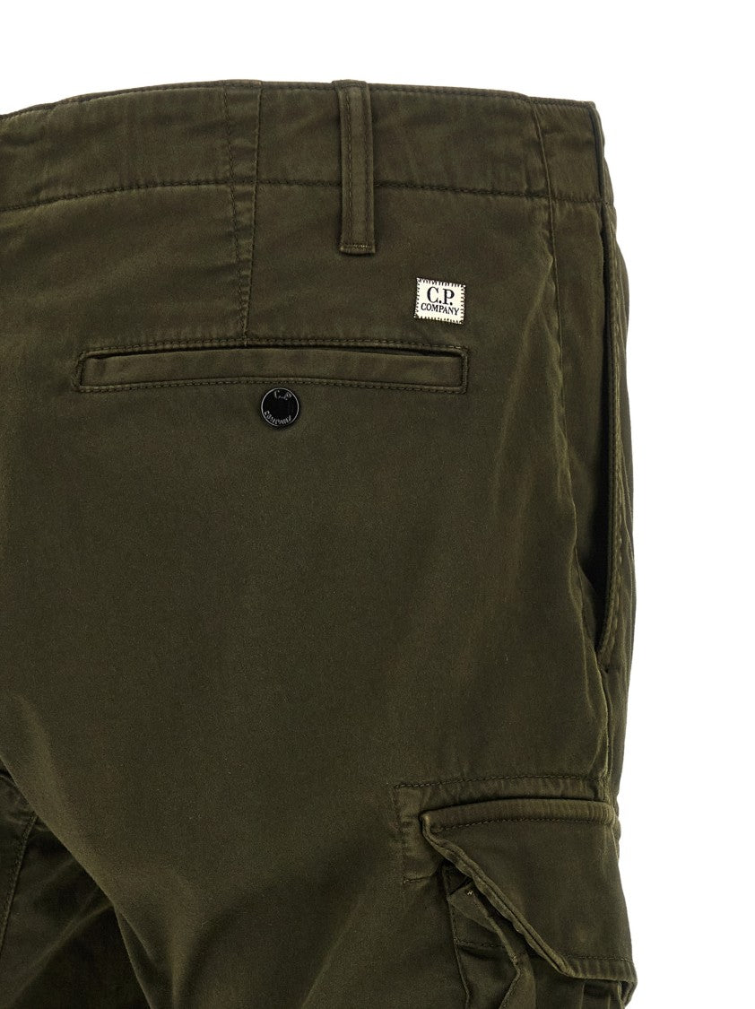 C.P. Company Garment-Dyed Stretch Cotton Satin Cargo Pants
