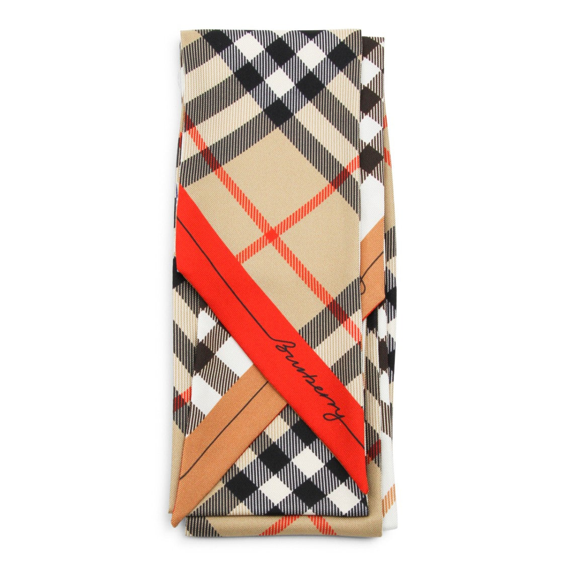 Burberry Silk Scarf With Classic Check Motif