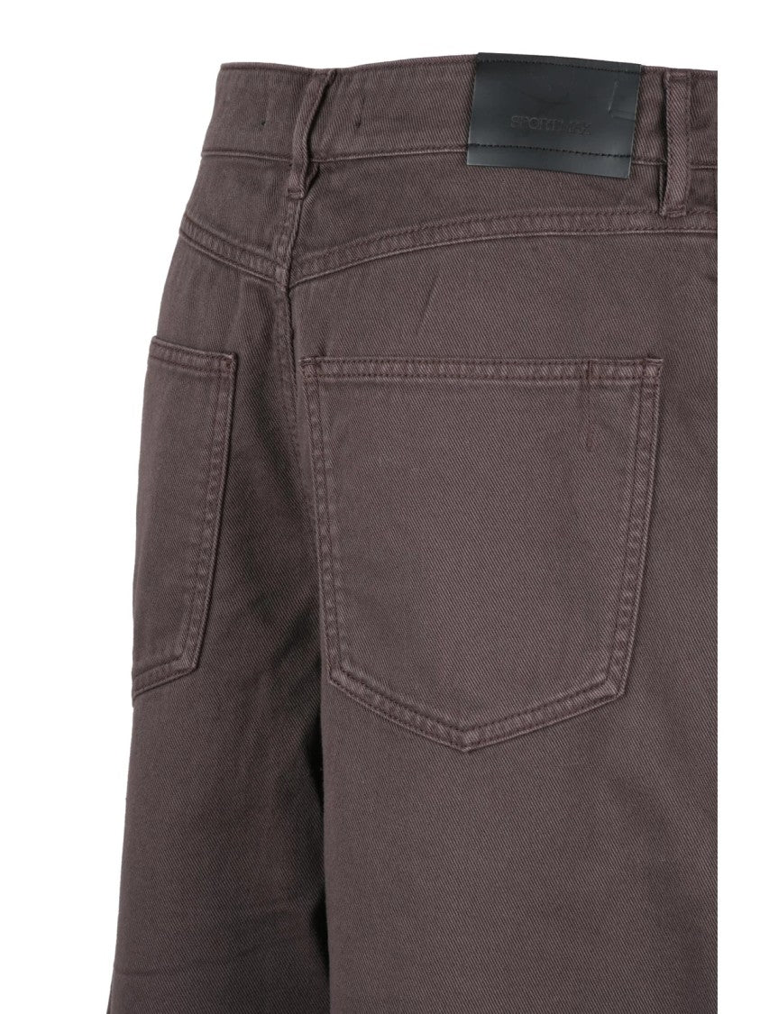 Sportmax Brown Cotton Palazzo Jeans