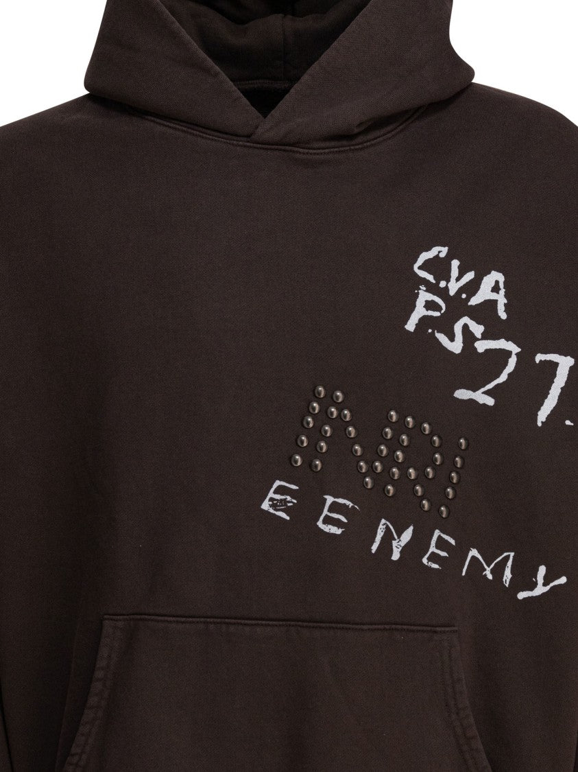 Rrr123 Cropped Brown Sweatshirt With Graphic Text