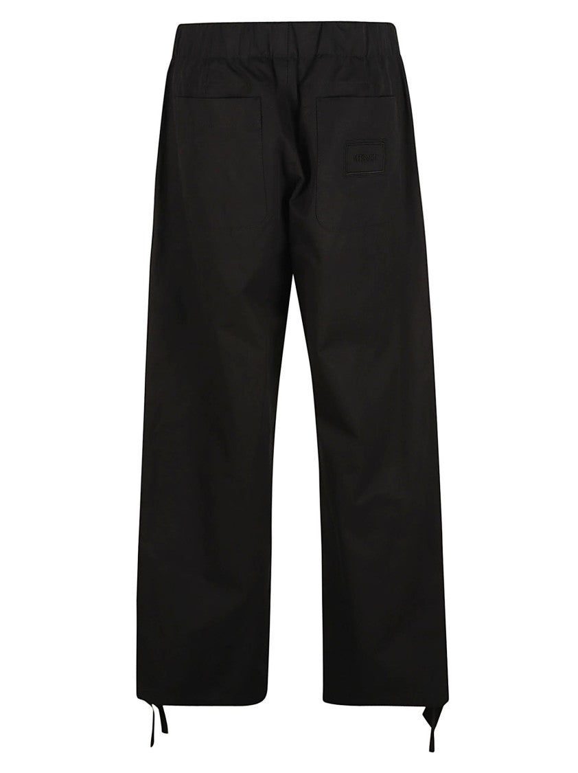 Versace Relaxed Fit Black Trousers With Drawstring Waist