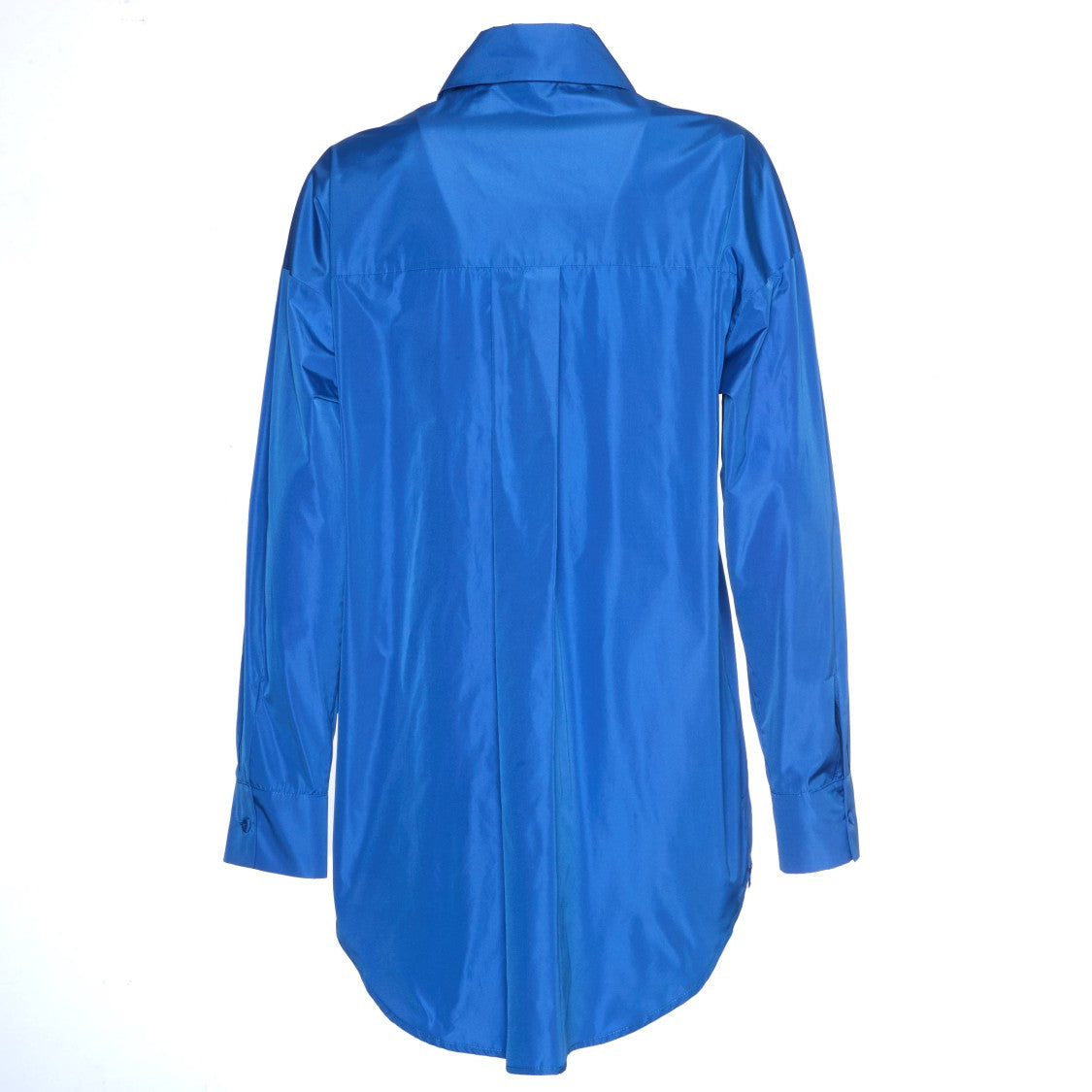 Parosh Sky Blue Ruffled Long Sleeve Shirt