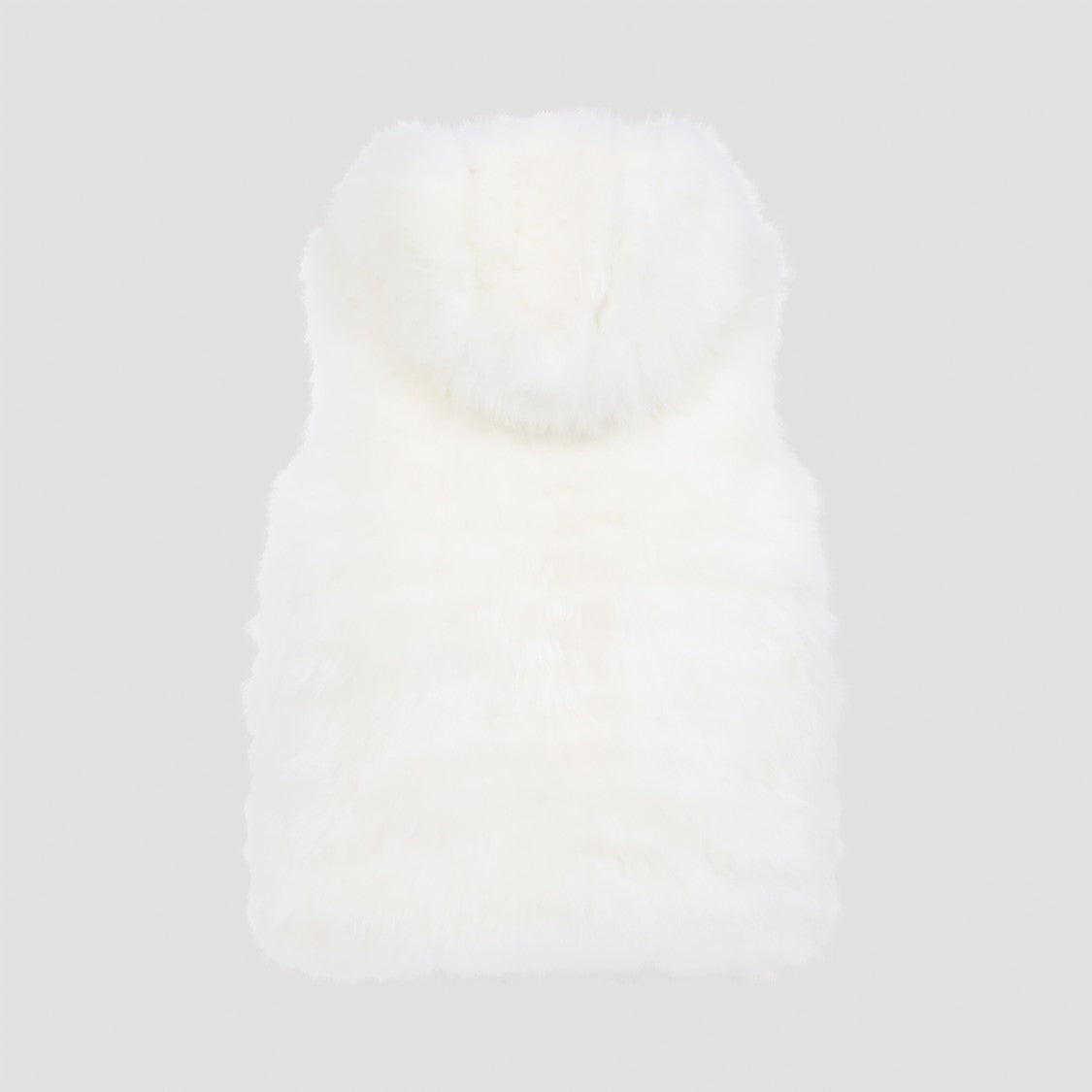 Yves Salomon Plush Lamb Fur Vest With High Collar And Down Insulation