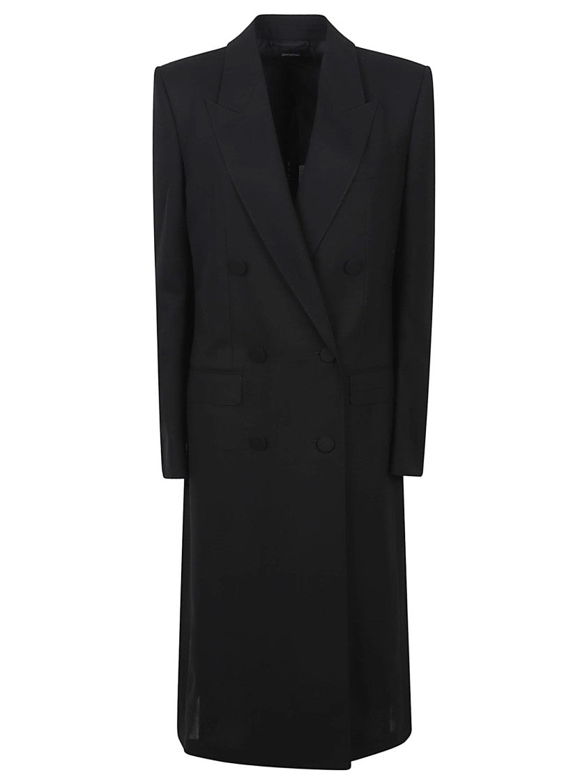 Tom Ford Black Wool Double-Breasted Coat