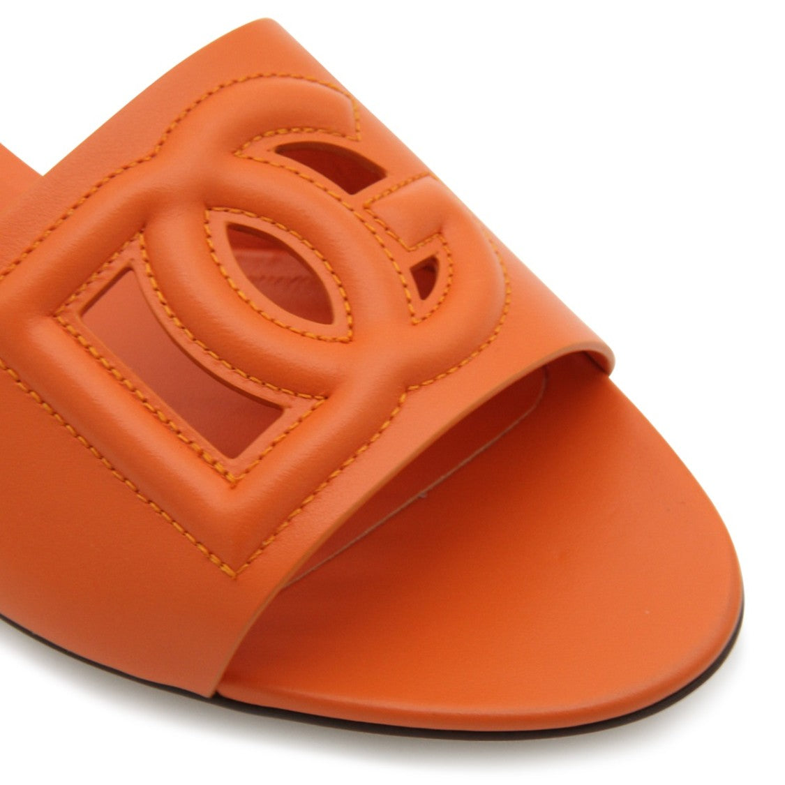 Dolce & Gabbana Orange Leather Dg Millennials Flats