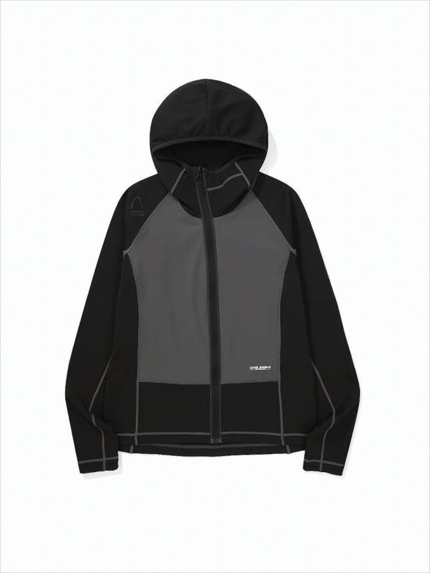Sierra Designs Color-Blocked Hooded Jacket With Front Zipper Closure