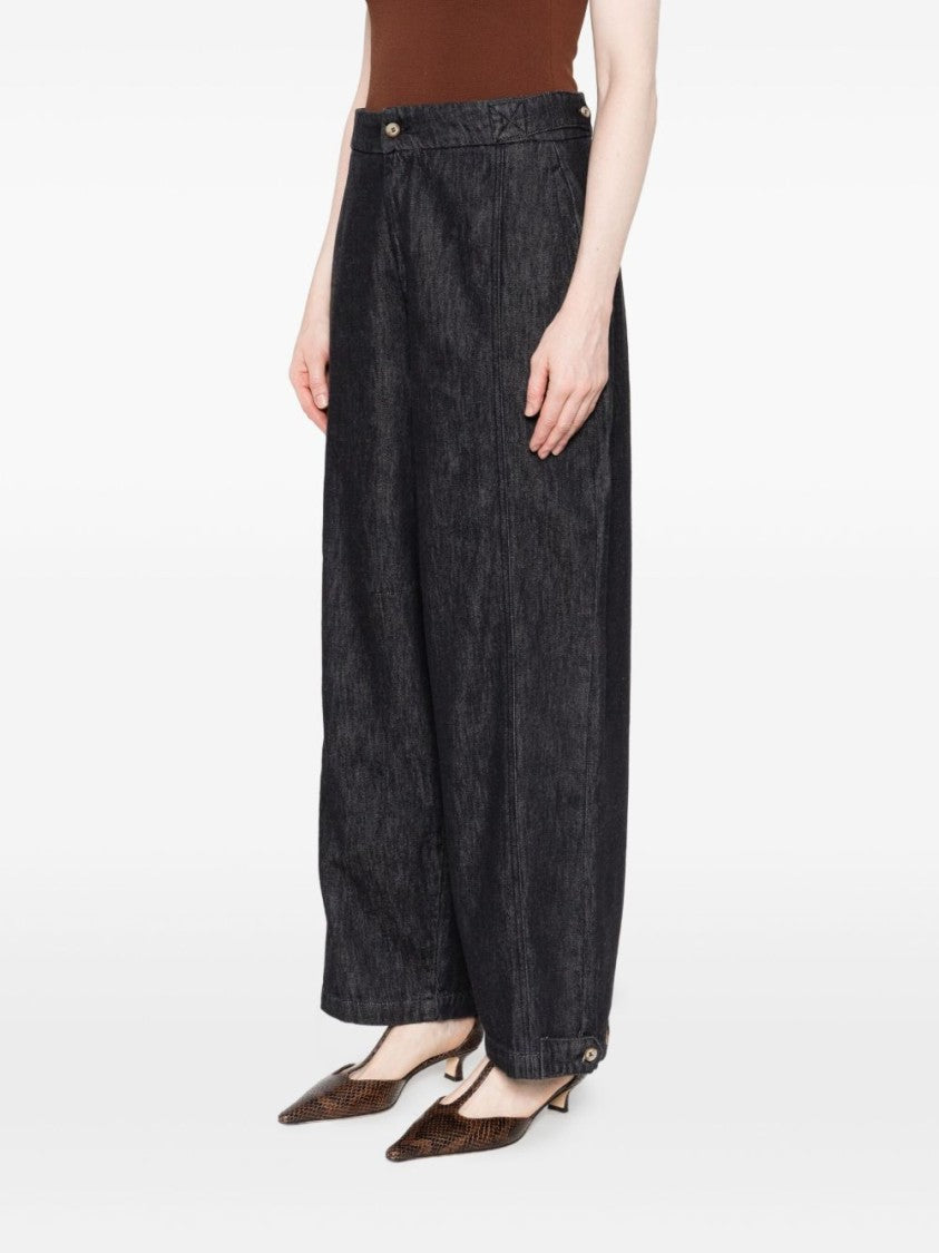 Yerse Wide-Leg Gray Trousers With High Waist