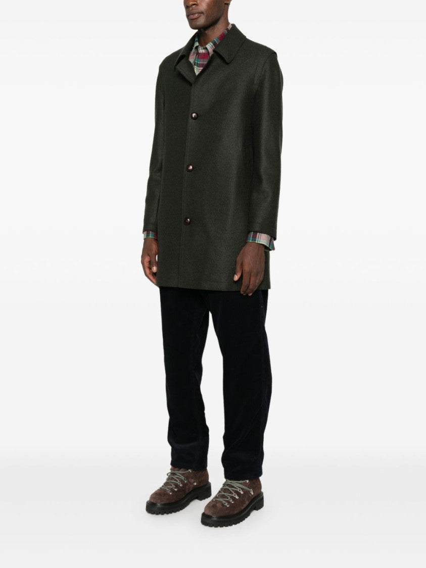 Lodenfrey Textured Green Wool Coat
