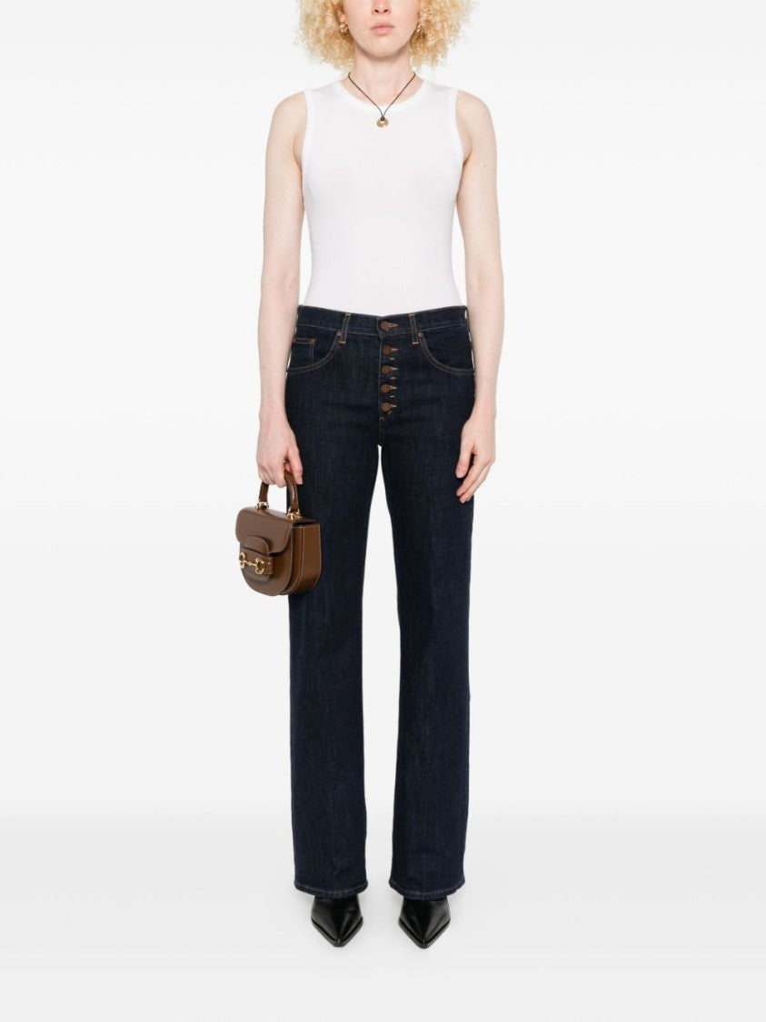 Dondup High-Waisted Indigo Denim Jeans With Straight-Leg Silhouette