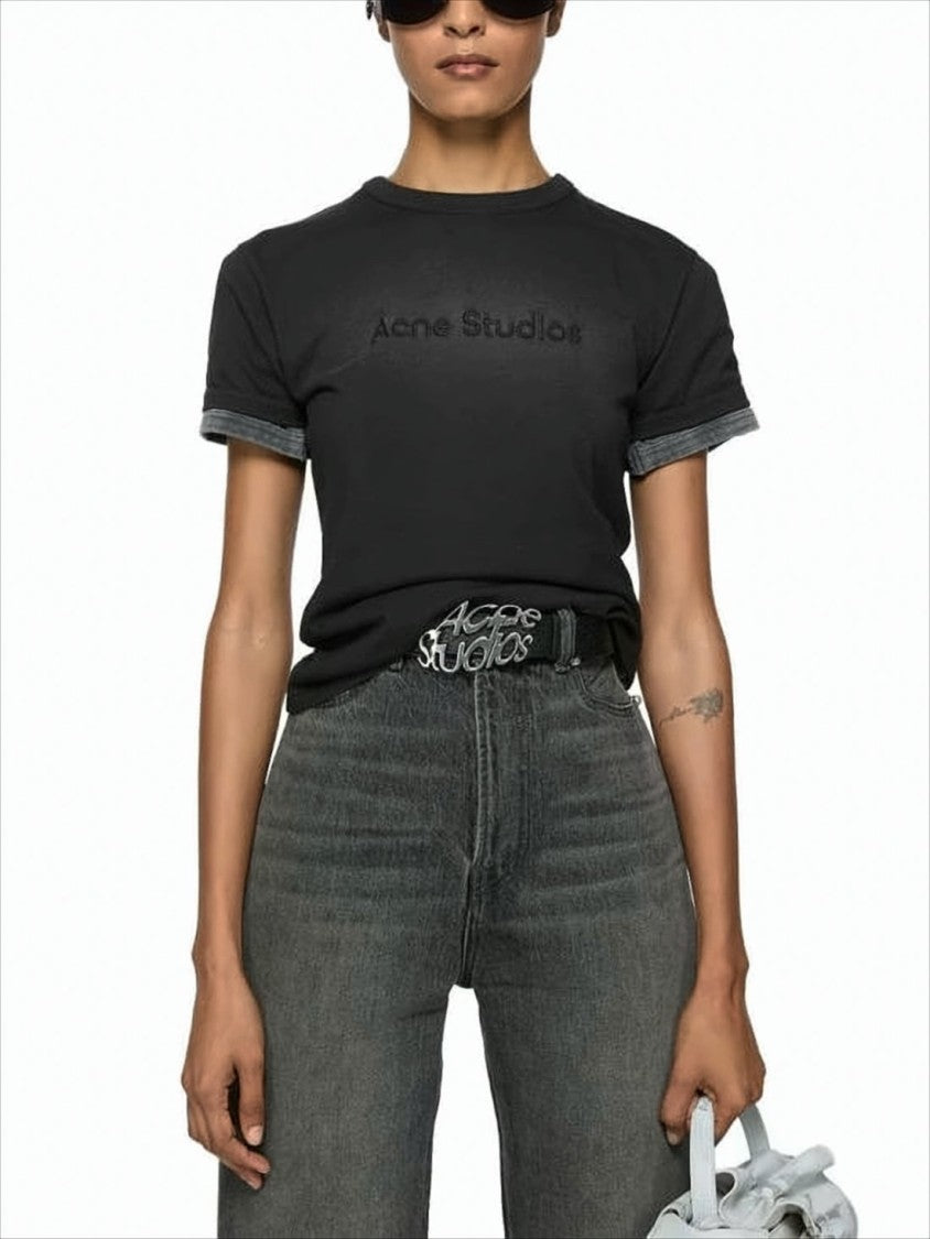 Acne Studios Fitted Short-Sleeve T-Shirt With Tonal Embroidery