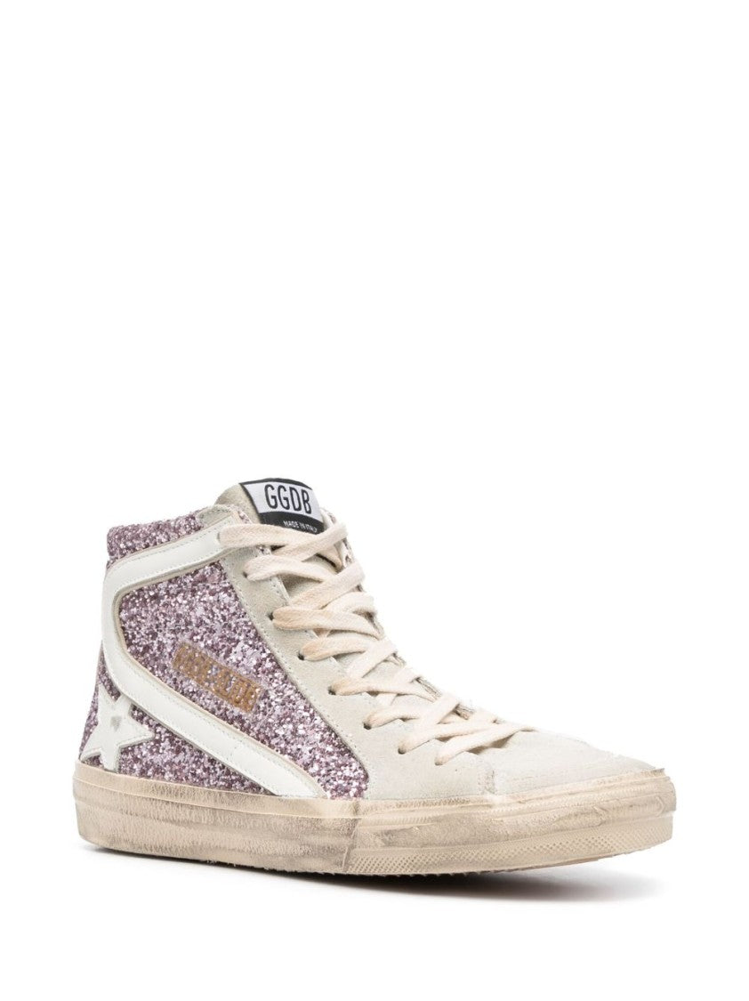 Golden Goose Silk And Nylon Panelled Suede Sneakers