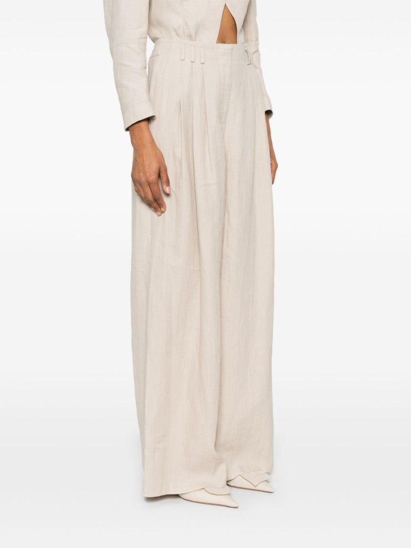 Giorgio Armani Relaxed Wide-Leg Trousers With Pleat Detailing
