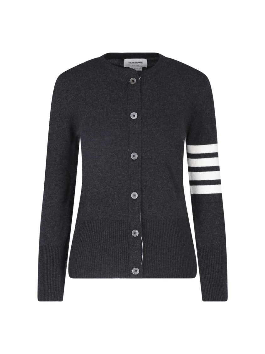 Thom Browne Dark Grey Cashmere 4-Bar Cardigan