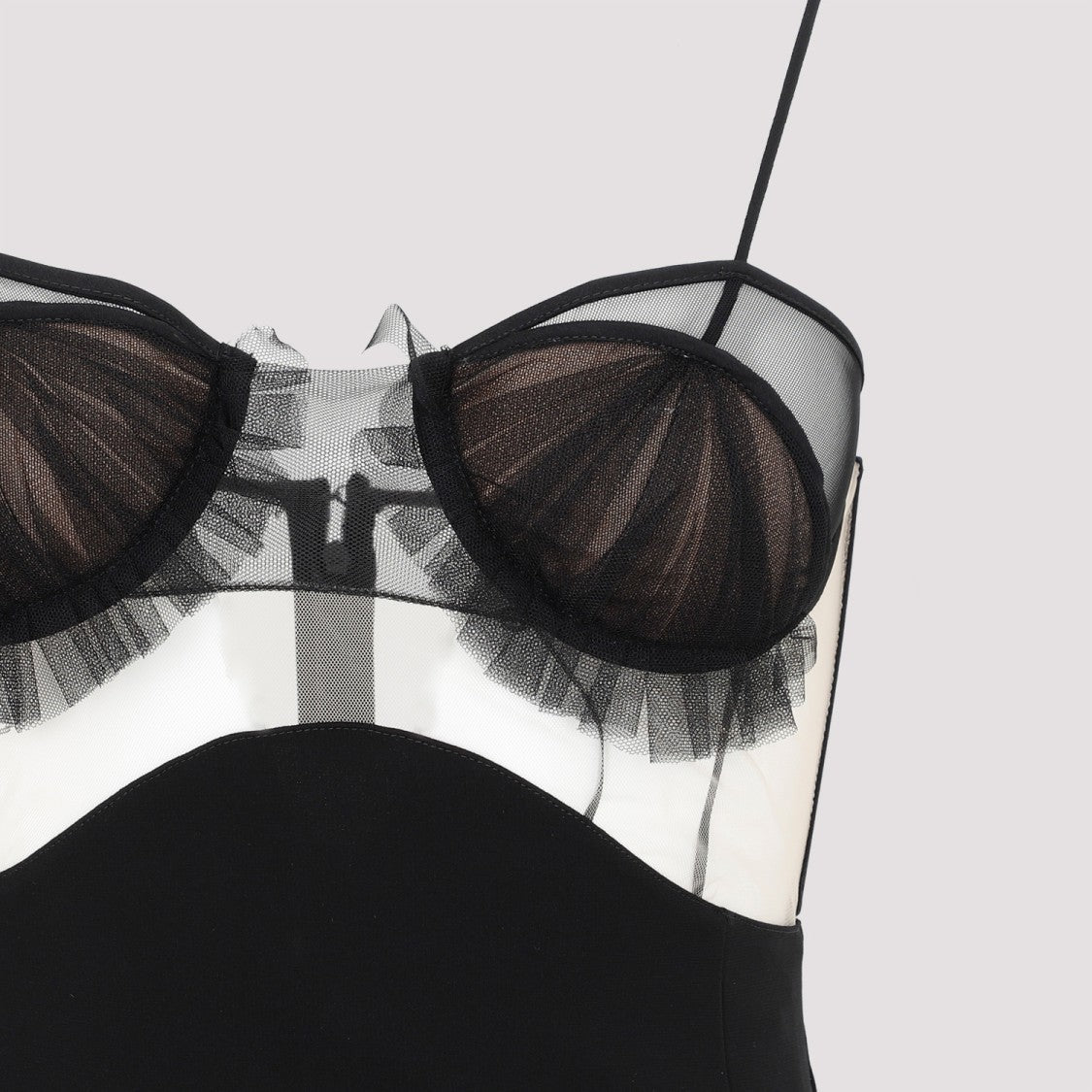 Nensi Dojaka Black Explosive Flower Bra Dress