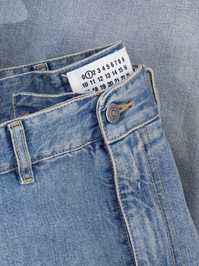 Maison Margiela Midi Denim Skirt With Classic Five-Pocket Design And Belt Loops